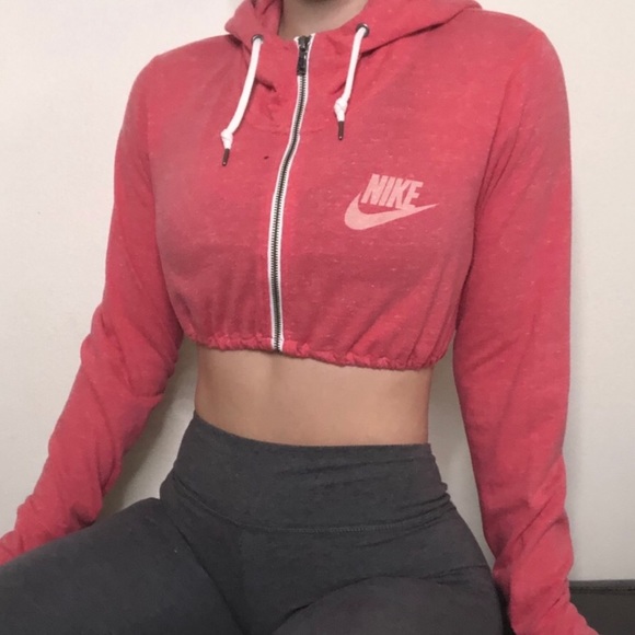 cropped nike zip up